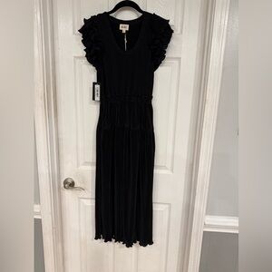 Bibi Black Dress with flutter sleeves